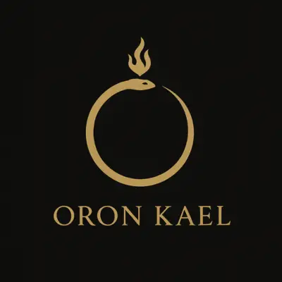 Serpent Crown logo — the ouroboric solar emblem of Oron Kael, symbol of transformation and sovereignty.