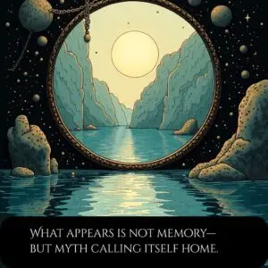The mirror’s surface begins to ripple, revealing symbols, animals, and glyphs