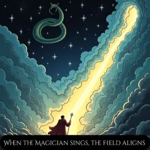 The chord shatters into opposing forcesâdissonance and silenceâtearing the magician into sound polarity
